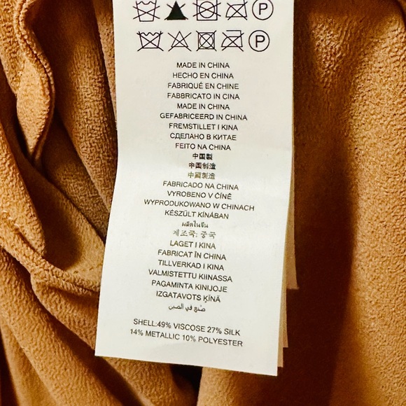 ✨ Michael Michael Kors Metallic Shimmer Midi Dress Chain Waist L - Picture 6 of 16